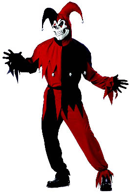 evil wicked jester halloween costumes
